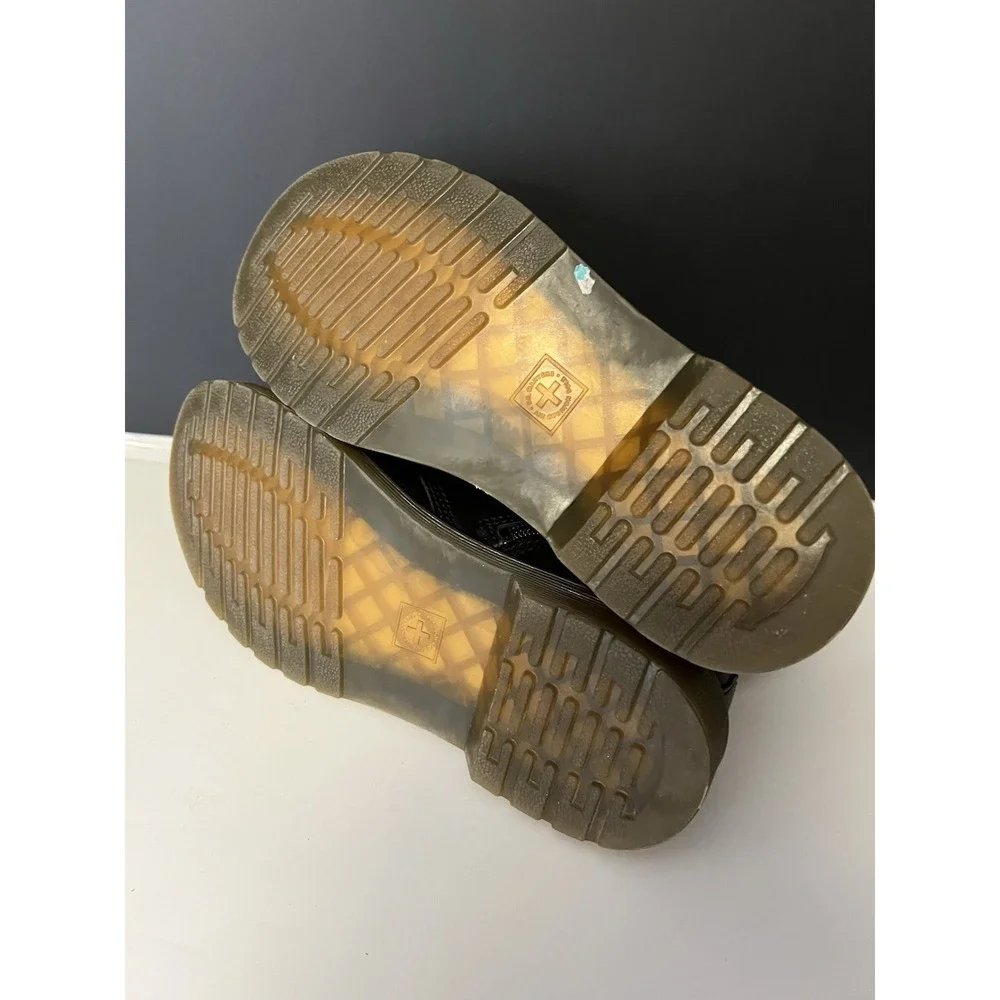 DR. MARTENS 15382‎ Black Zip Lace-Up Combat Boots Women's Size 4M Comfort Grunge - Picture 5 of 6